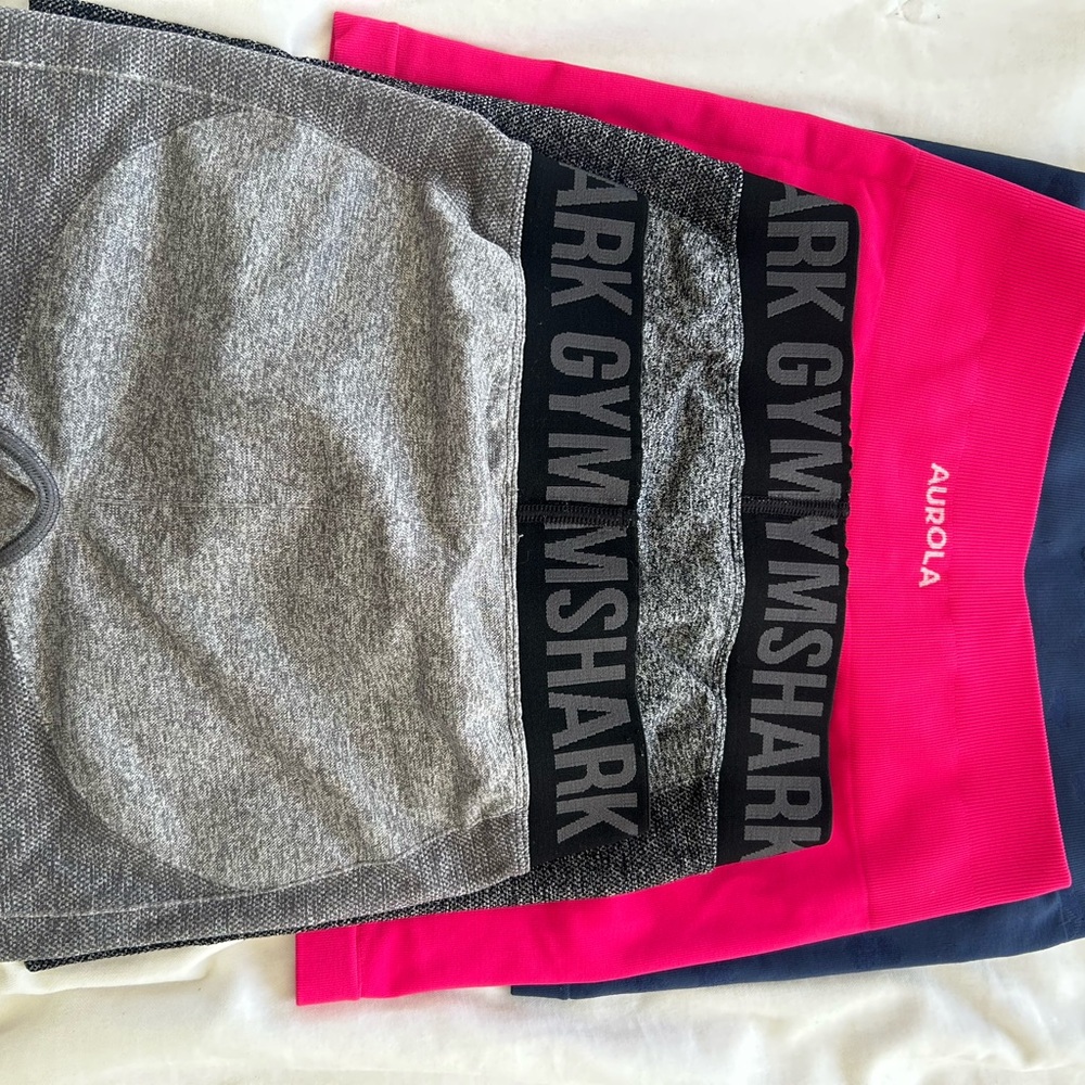 Aurora Pink and Gray Gym Shorts Set